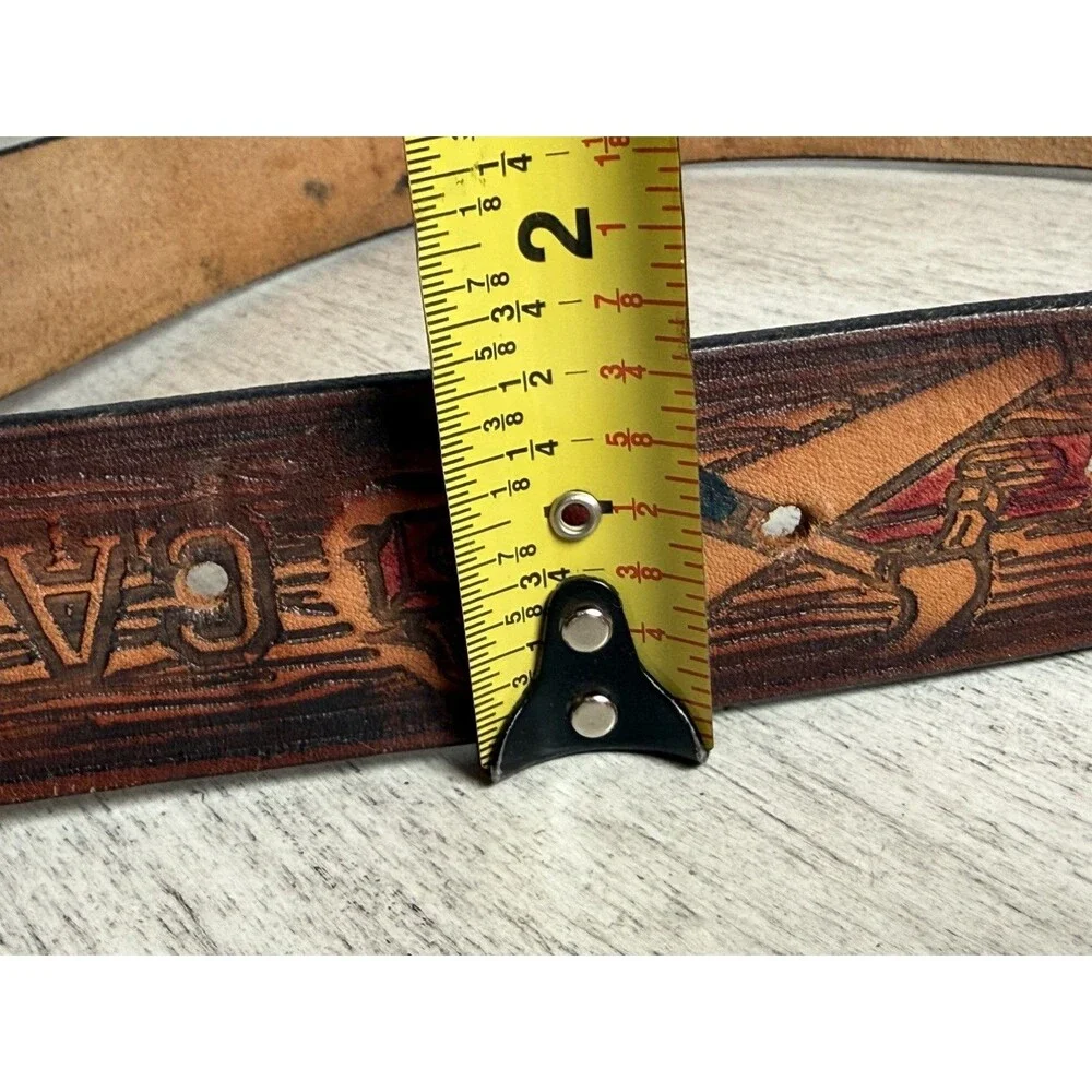 1981 Great American Buckle Co Carpenter Hammer Saw Level Belt Buckle 41” VTG